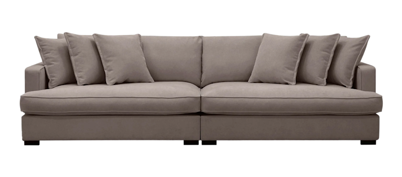 Rossita Lyx 4-seters Ekstra Dyp Sofa i Stoff, Brun
