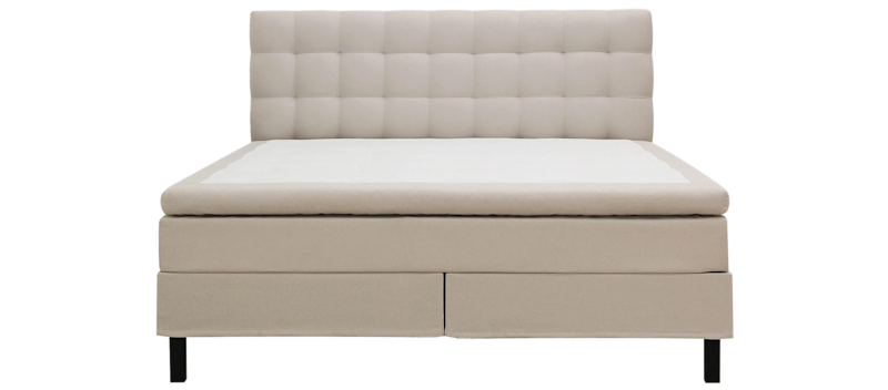 Hilton Komplett Sengpakke 160x200 cm Kontinentalseng med rutet sengegavl, Beige