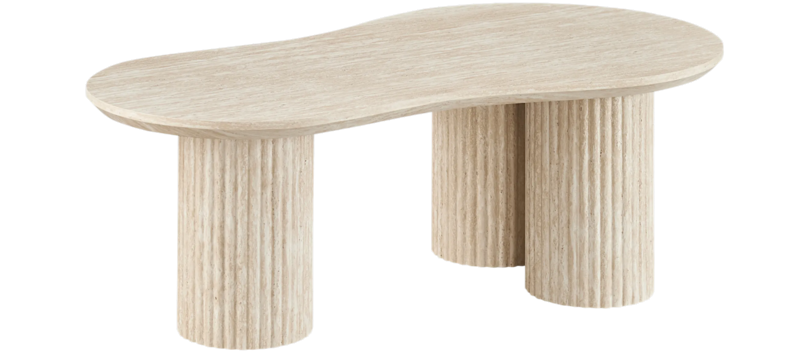 Uppveda Asymmetrisk Sofabord Travertin Utseende 130x70 cm, Beige