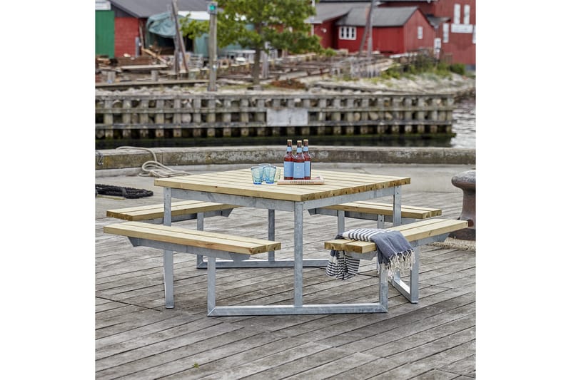 PLUS Twist Benkesett 204 cm Trykkimpregnert - Hagemøbler - Hagebord - Piknikbord