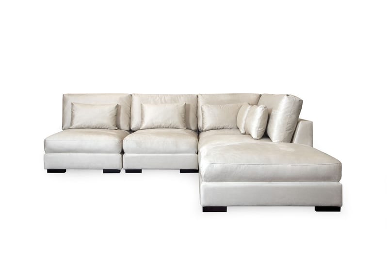 Dubai sjeselong sofa Left Velvet - Hvit - Møbler - Sofaer - Sofa med sjeselong