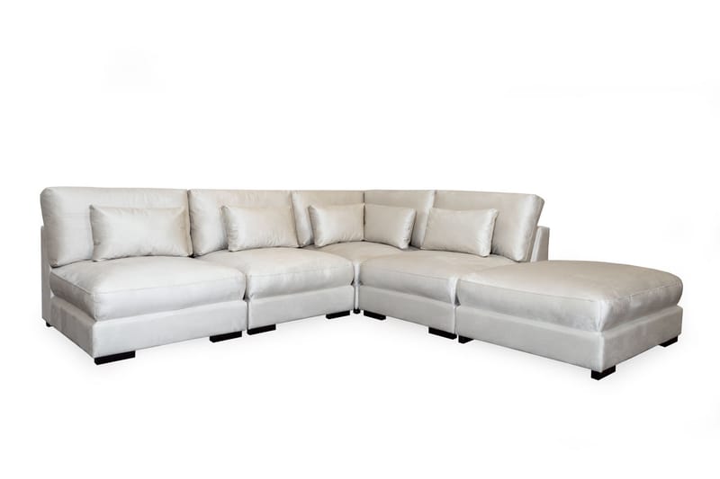 Dubai sjeselong sofa Left Velvet - Hvit - Møbler - Sofaer - Sofa med sjeselong