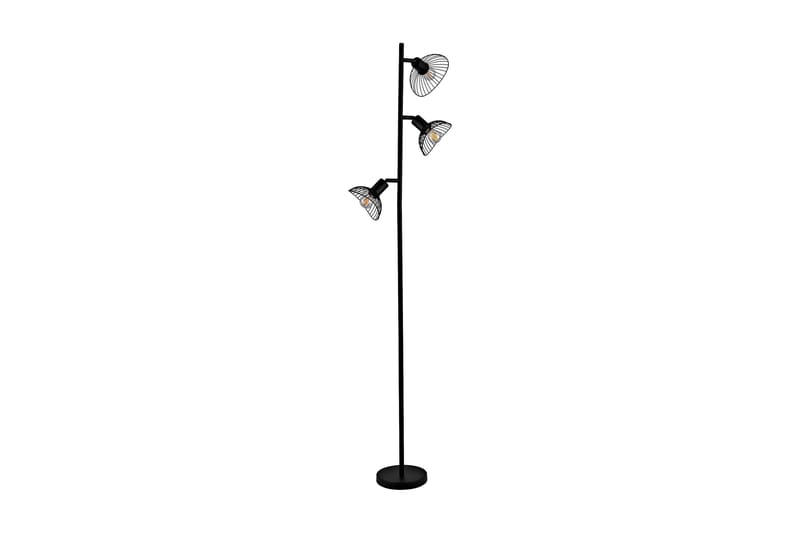 Jerit Gulvlampe LED Liten - Svart - Toarmet gulvlampe - Lightbox - Fjærlampe - Uplight gulvlampe - Gulvlampe - Buelampe - Tiffanylampe - PH Lampe - Rislampe - Soveromslampe - Kulelampe - Trearmet gulvlampe - Strømlampe - Stuelampe - Femarmet gulvlampe