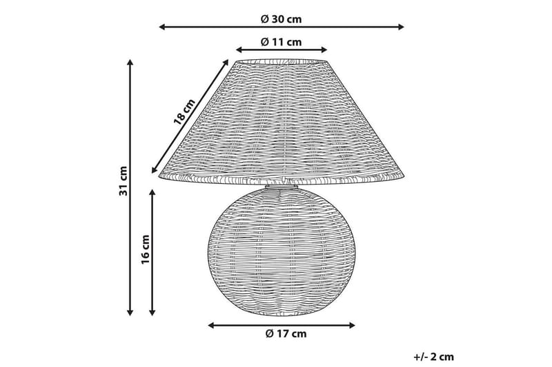 Gyarki Bordlampe 31 cm E27 - Naturlig - Belysning - Innendørsbelysning & Lamper - Vinduslampe - Vinduslampe på fot