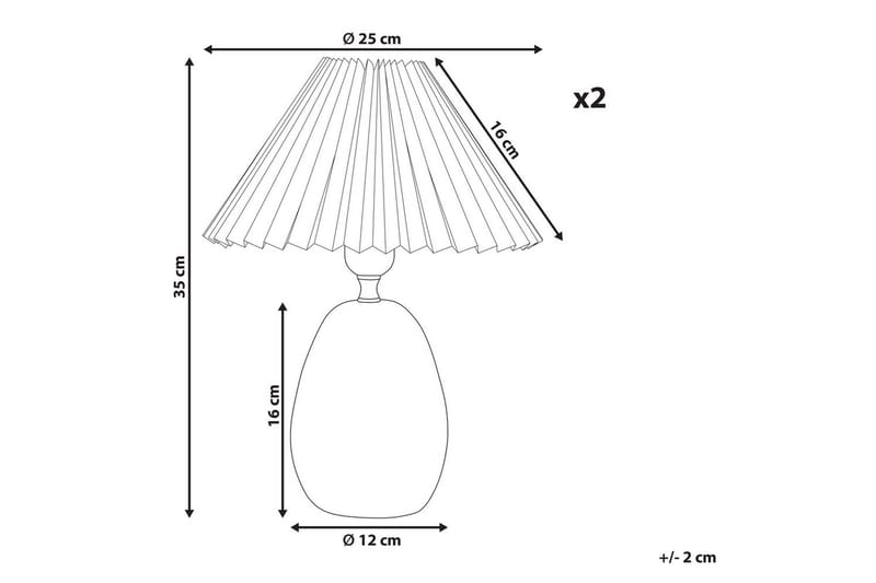 Kamati Bordlampe 2 stk 35 cm E27 - Hvit/Blå - Belysning - Innendørsbelysning & Lamper - Vinduslampe - Vinduslampe på fot