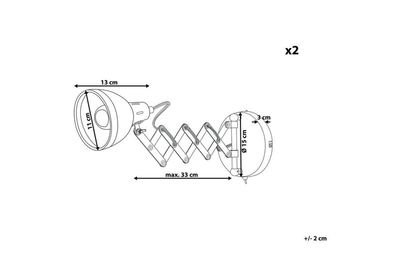 Klarve Vegglampe 2 stk E14 - Sølv - Belysning - Innendørsbelysning & Lamper - Nattlampe - Nattlampe vegg