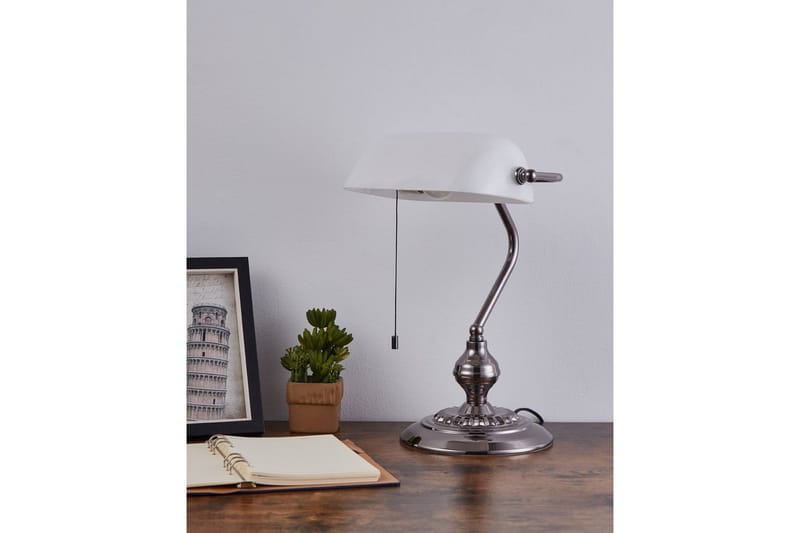 Bordlampe Eglo Banker Nickel Hvit - Hvit - Belysning - Innendørsbelysning & Lamper - Leselampe - Leselampe bord