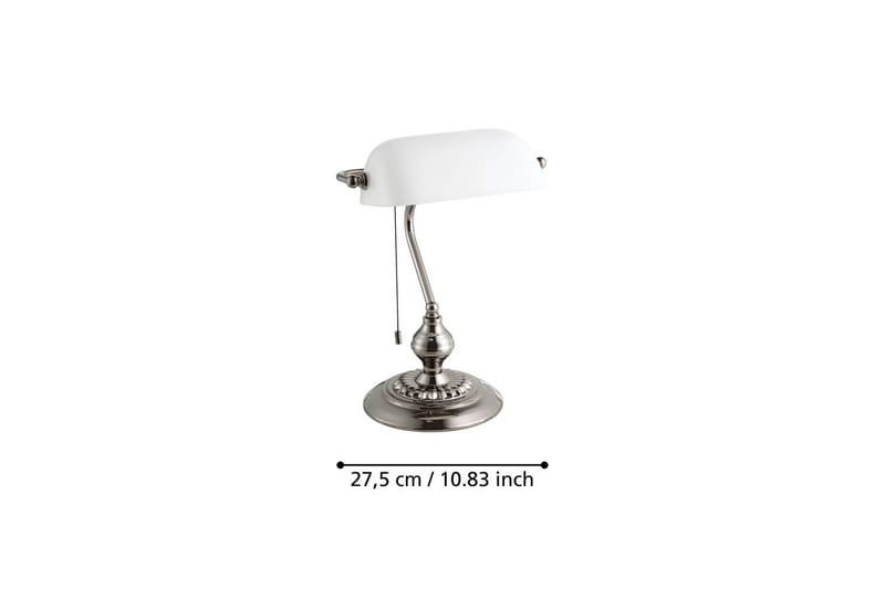 Bordlampe Eglo Banker Nickel Hvit - Hvit - Belysning - Innendørsbelysning & Lamper - Leselampe - Leselampe bord