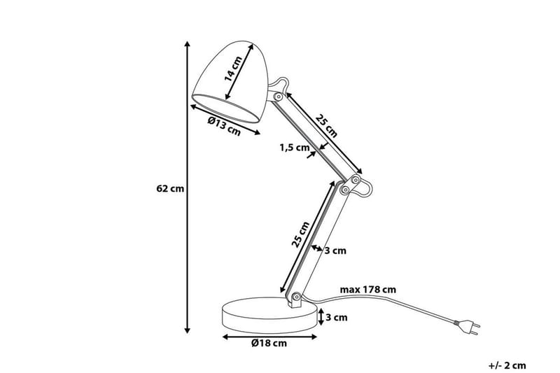 Veleka Skrivebordslampe 62 cm - Sølv - Belysning - Innendørsbelysning & Lamper - Leselampe - Leselampe bord