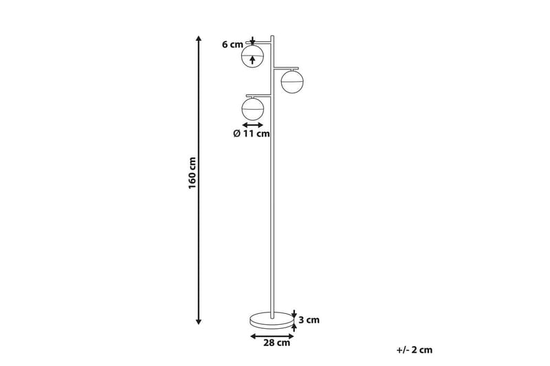 Lipsoy Gulvlampe 160 cm - Gull - Belysning - Innendørsbelysning & Lamper - Soveromslampe