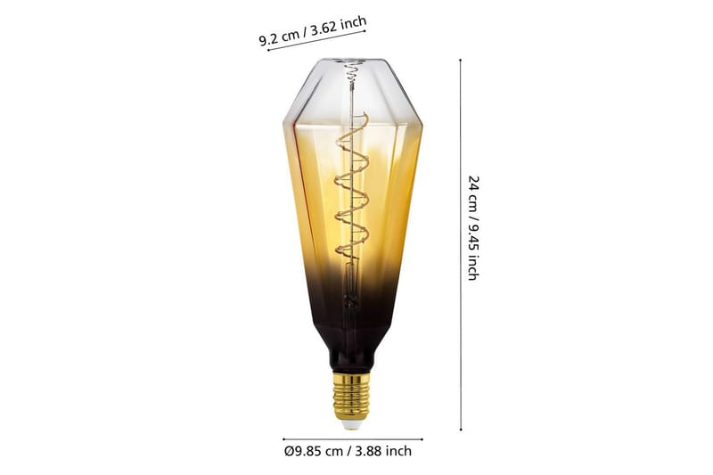 Lyskilde Eglo LM-E27-LED T100 4W Svart-Transparent Brun - Brun - Belysning - Innendørsbelysning & Lamper - Dekorasjonsbelysning