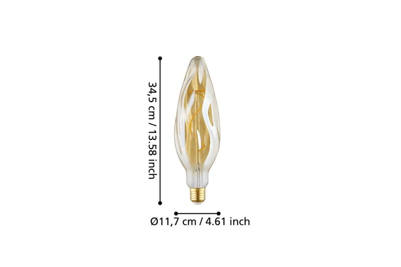 Lyspære Eglo LM-E27-LED CF117 4W Amber - Gul - Belysning - Innendørsbelysning & Lamper - Dekorasjonsbelysning