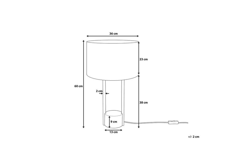 Madrica Bordlampe 60 cm E27 - Hvit/Svart/Grå - Belysning - Innendørsbelysning & Lamper - Vinduslampe - Vinduslampe på fot