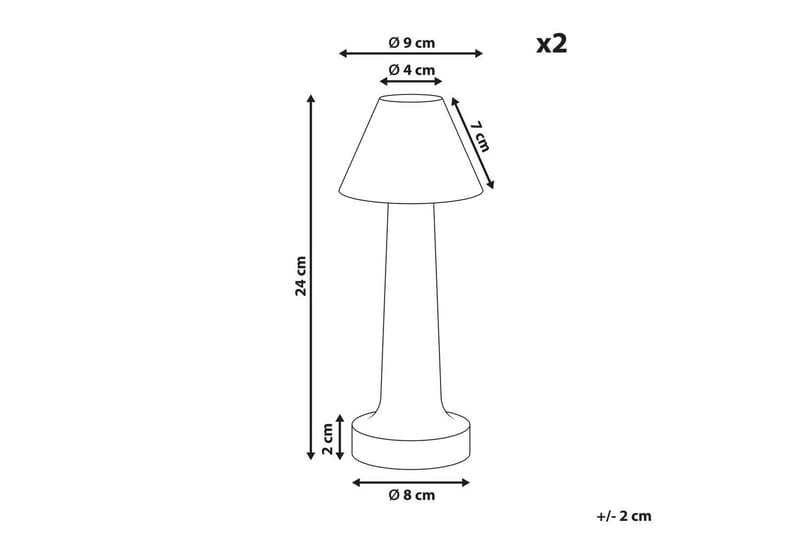 Adasi LED Bordlampe 2 stk 24 cm - Svart - Belysning - Innendørsbelysning & Lamper - Nattlampe - Nattlampe bord