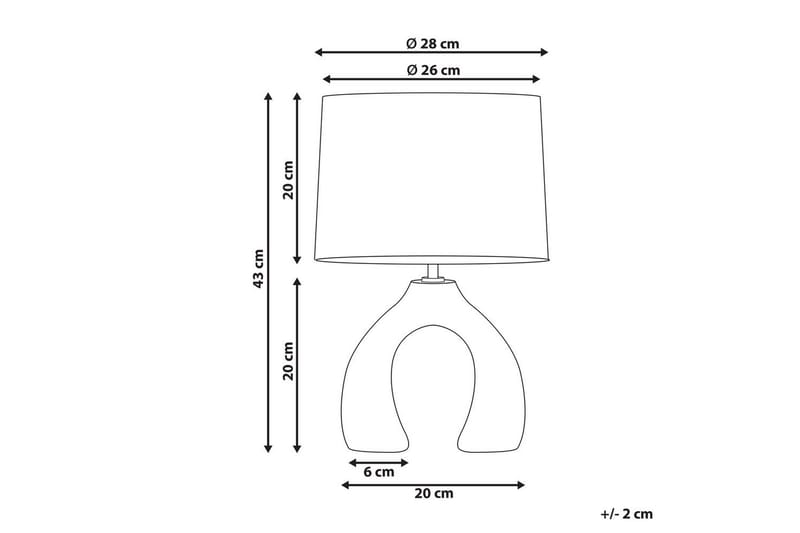 Avsaki Bordlampe 43 cm E27 - Gul/Hvit - Belysning - Innendørsbelysning & Lamper - Nattlampe - Nattlampe bord