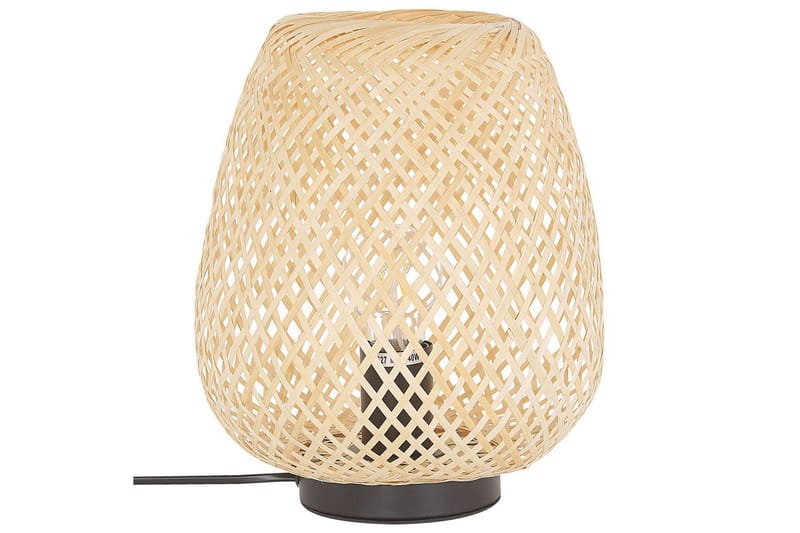 Bomu Bordlampe 30 cm E27 - Lyst tre/Hvit - Belysning - Innendørsbelysning & Lamper - Nattlampe - Nattlampe bord