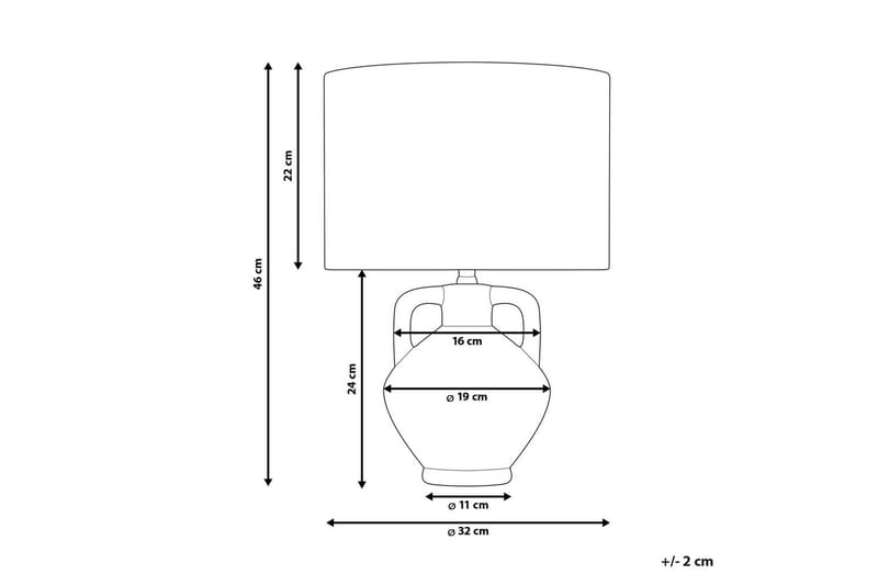 Bralad Bordlampe 46 cm E27 - Hvit - Belysning - Innendørsbelysning & Lamper - Nattlampe - Nattlampe bord