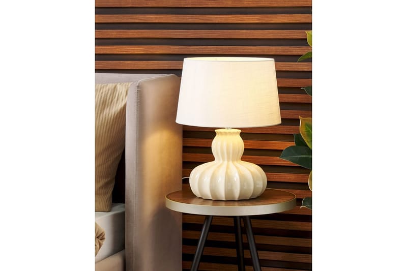 Burgazada Bordlampe 46 cm E27 - Beige/Hvit - Belysning - Innendørsbelysning & Lamper - Nattlampe - Nattlampe bord