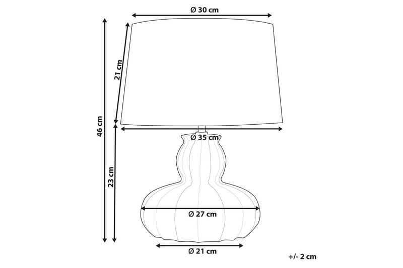 Burgazada Bordlampe 46 cm E27 - Beige/Hvit - Belysning - Innendørsbelysning & Lamper - Nattlampe - Nattlampe bord