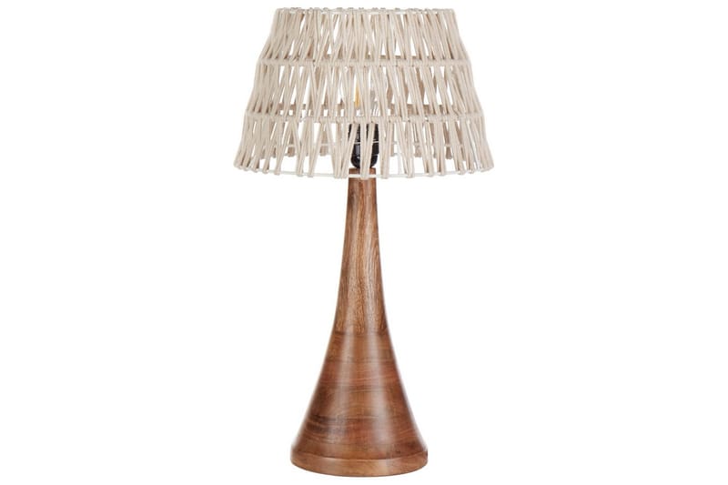 Dalino Bordlampe 47 cm E27 - Mørkt tre/Beige - Belysning - Innendørsbelysning & Lamper - Nattlampe - Nattlampe bord