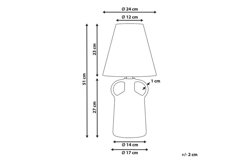 Diametro Bordlampe 51 cm E27 - Hvit/Natur - Belysning - Innendørsbelysning & Lamper - Nattlampe - Nattlampe bord