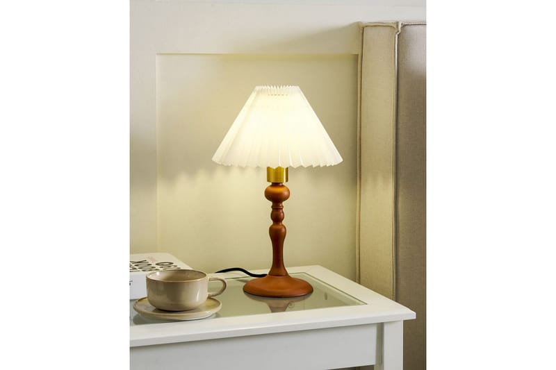 Djerbain Bordlampe 39 cm E14 - Mørkt tre/Hvit - Belysning - Innendørsbelysning & Lamper - Nattlampe - Nattlampe bord