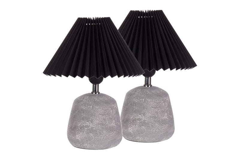 Dovgado Bordlampe 2 stk 32 cm E27 - Lysegrå/Svart - Belysning - Innendørsbelysning & Lamper - Nattlampe - Nattlampe bord