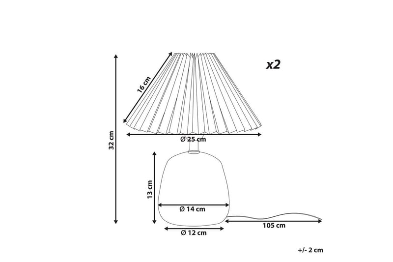 Dovgado Bordlampe 2 stk 32 cm E27 - Lysegrå/Svart - Belysning - Innendørsbelysning & Lamper - Nattlampe - Nattlampe bord