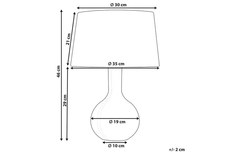 Elafonisos Bordlampe 46 cm E27 - Hvit - Belysning - Innendørsbelysning & Lamper - Nattlampe - Nattlampe bord