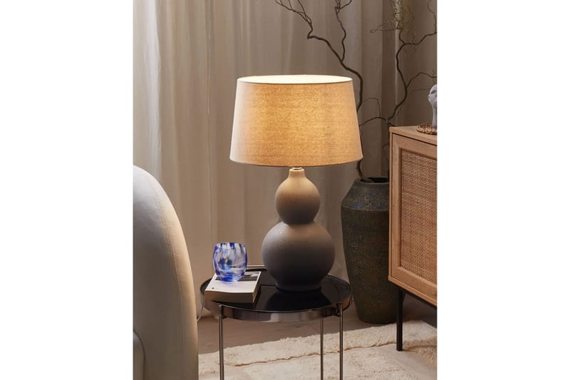 Fiorita Bordlampe 56 cm E27 - Grå/Beige - Belysning - Innendørsbelysning & Lamper - Nattlampe - Nattlampe bord