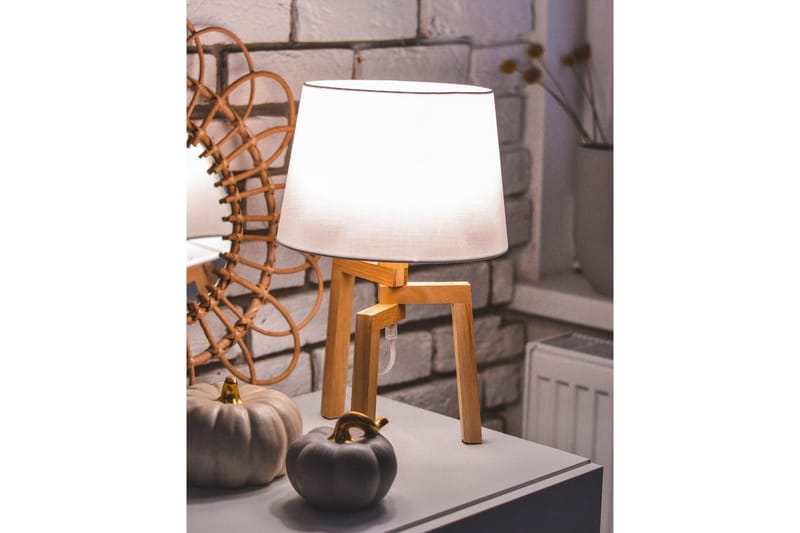 Gorgona Bordlampe 42 cm E14 - Lyst tre/Hvit - Belysning - Innendørsbelysning & Lamper - Nattlampe - Nattlampe bord