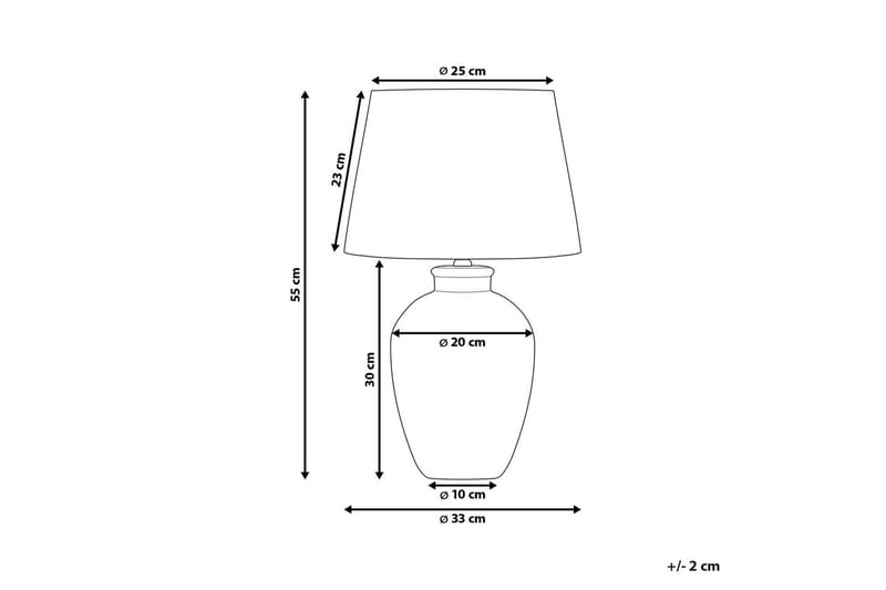 Gyaros Bordlampe 55 cm E27 - Grå/Hvit - Belysning - Innendørsbelysning & Lamper - Nattlampe - Nattlampe bord