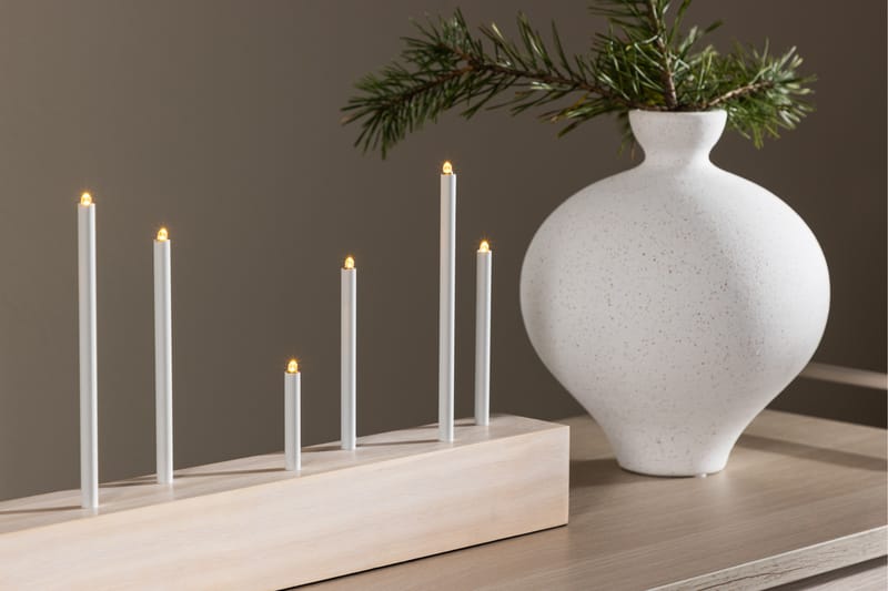 Kungsberget Adventsstake 24 cm - Whitewash - Belysning - Innendørsbelysning & Lamper - Nattlampe - Nattlampe bord