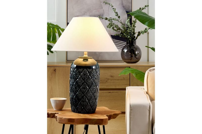 Lampeduse Bordlampe 56 cm E27 - Mørkeblå/Hvit - Belysning - Innendørsbelysning & Lamper - Nattlampe - Nattlampe bord