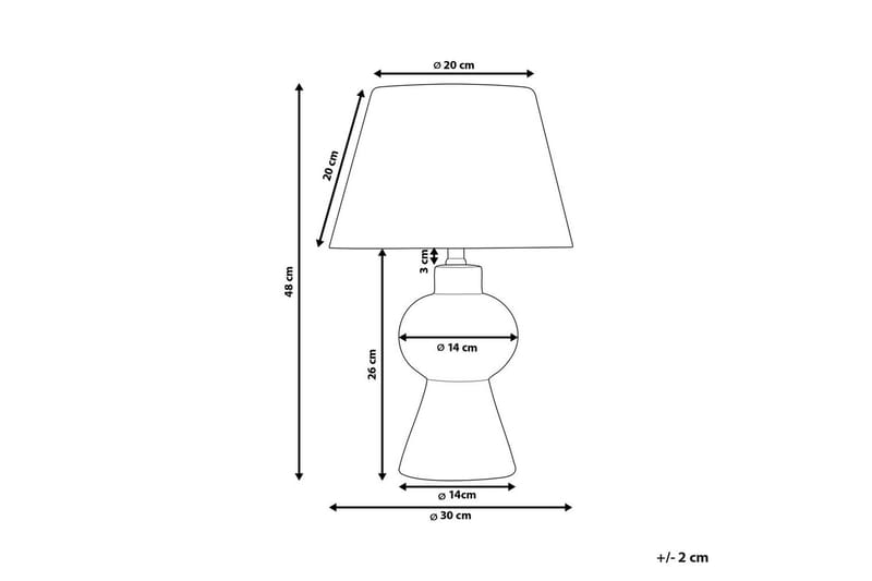 Lemiros Bordlampe 48 cm E27 - Grå/Hvit - Belysning - Innendørsbelysning & Lamper - Nattlampe - Nattlampe bord