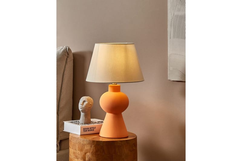 Lemiros Bordlampe 48 cm E27 - Oransje/Hvit - Belysning - Innendørsbelysning & Lamper - Nattlampe - Nattlampe bord