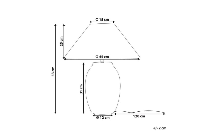 Liwdo Bordlampe 58 cm E27 - Lysegrå - Belysning - Innendørsbelysning & Lamper - Nattlampe - Nattlampe bord