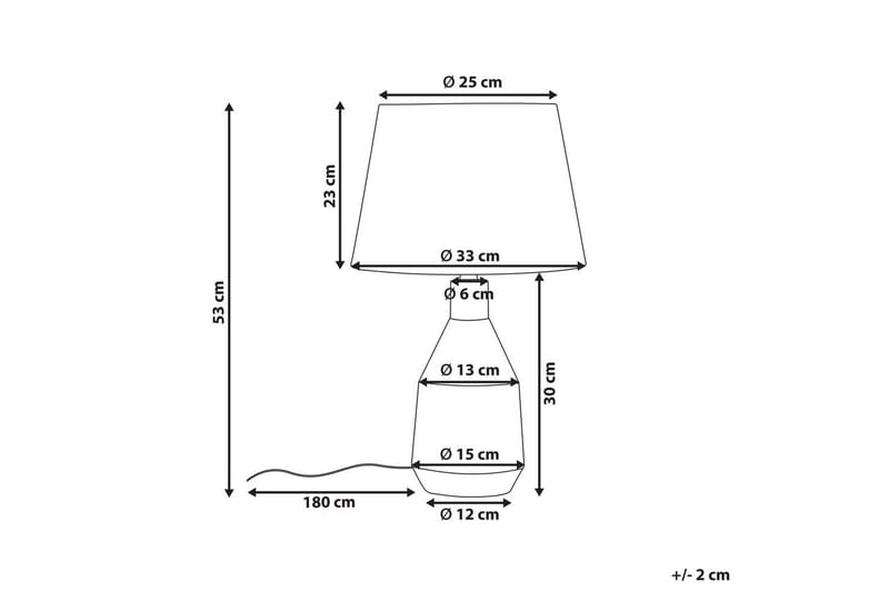 Lombre Bordlampe 53 cm E27 - Hvit - Belysning - Innendørsbelysning & Lamper - Nattlampe - Nattlampe bord