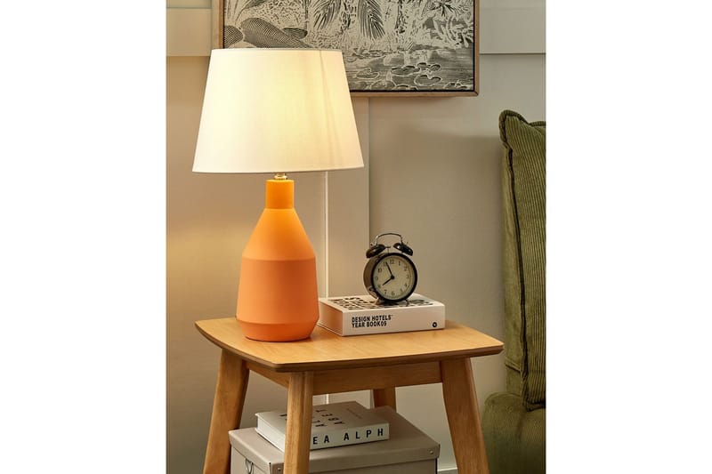 Lombre Bordlampe 53 cm E27 - Oransje/Hvit - Belysning - Innendørsbelysning & Lamper - Nattlampe - Nattlampe bord