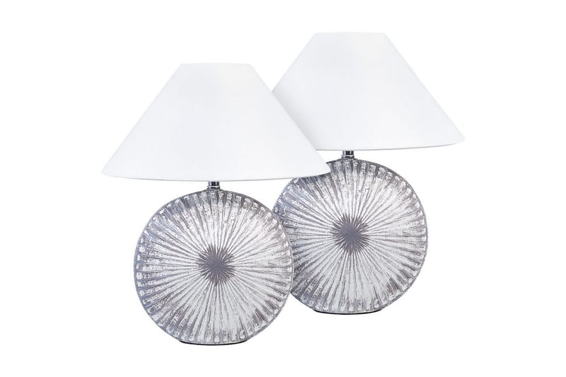 Lunis Bordlampe 2 stk 38 cm E14 - Transparent/Hvit - Belysning - Innendørsbelysning & Lamper - Nattlampe - Nattlampe bord