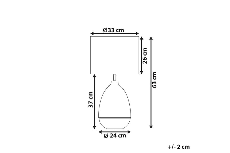 Mariab Bordlampe 63 cm E27 - Hvit - Belysning - Innendørsbelysning & Lamper - Nattlampe - Nattlampe bord