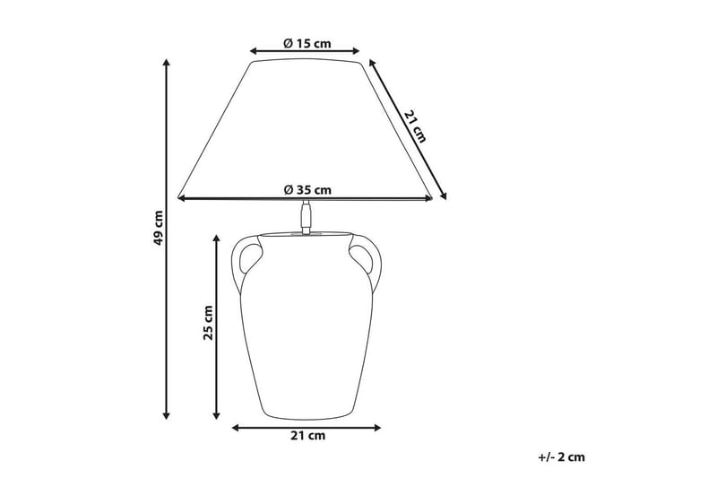 Ponze Bordlampe 49 cm E27 - Grå - Belysning - Innendørsbelysning & Lamper - Nattlampe - Nattlampe bord