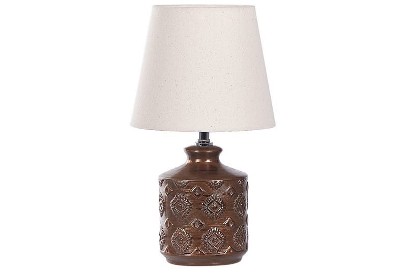 Tesoro Bordlampe 35 cm E14 - Mørkebrun/Beige - Belysning - Innendørsbelysning & Lamper - Nattlampe - Nattlampe bord