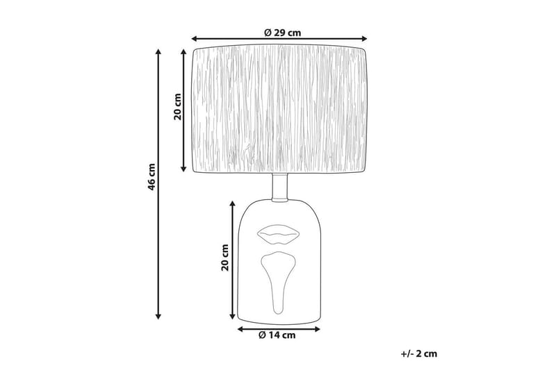 Yadasi Bordlampe 46 cm E27 - Hvit/Natur - Belysning - Innendørsbelysning & Lamper - Nattlampe - Nattlampe bord