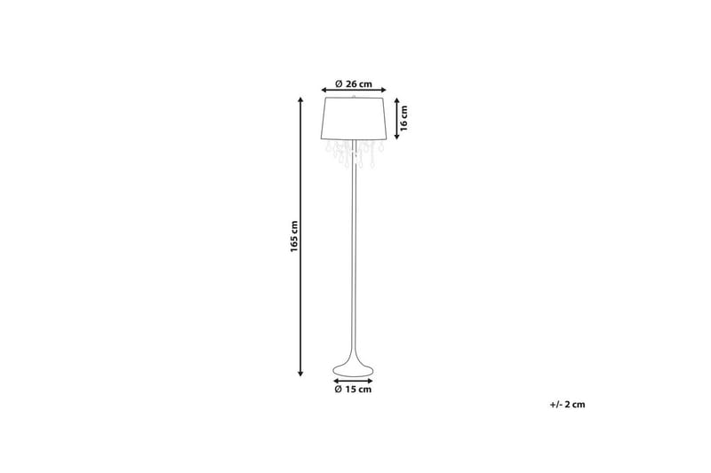 Pianose Gulvlampe 165 cm - Sølv/Hvit - Belysning - Innendørsbelysning & Lamper - Soveromslampe