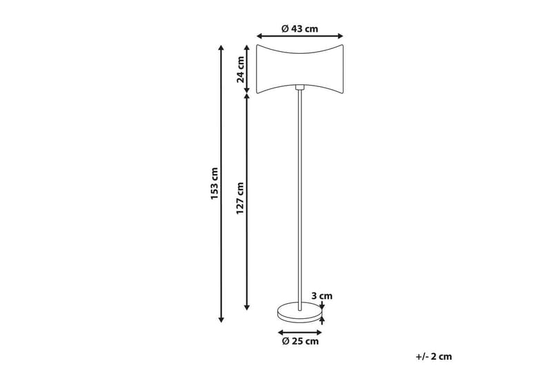 Sancalvo Gulvlampe 153 cm - Gull/Hvit - Belysning - Innendørsbelysning & Lamper - Soveromslampe