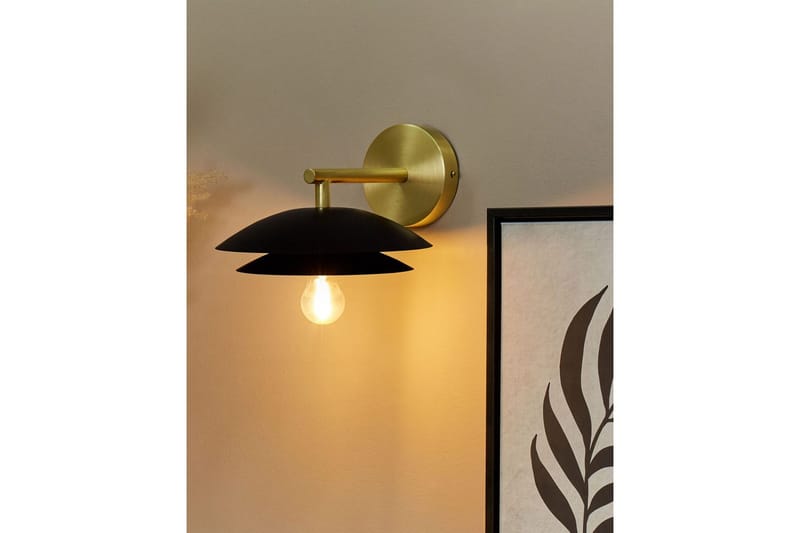 Solab Vegglampe E27 - Svart/Gull - Belysning - Innendørsbelysning & Lamper - Nattlampe - Nattlampe vegg