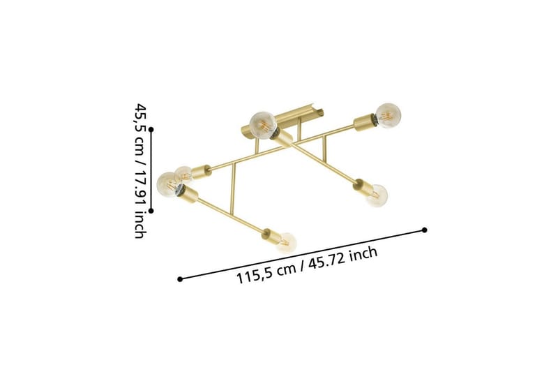 Taklampe Eglo Belsiana 1 med 6 lamper - Messing - Belysning - Innendørsbelysning & Lamper - Soveromslampe - Taklampa sovrum