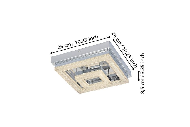 Taklampe Eglo Fradelo 260x260 mm - Krom - Belysning - Innendørsbelysning & Lamper - Soveromslampe - Taklampa sovrum