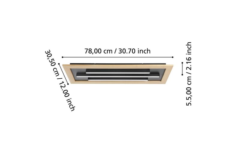 Taklampe Eglo Tirrenara 780x305 mm - Svart/Brun - Belysning - Innendørsbelysning & Lamper - Soveromslampe - Taklampa sovrum